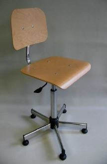 Chaise d'atelier en polyuréthane (PATINS - Acier inox)