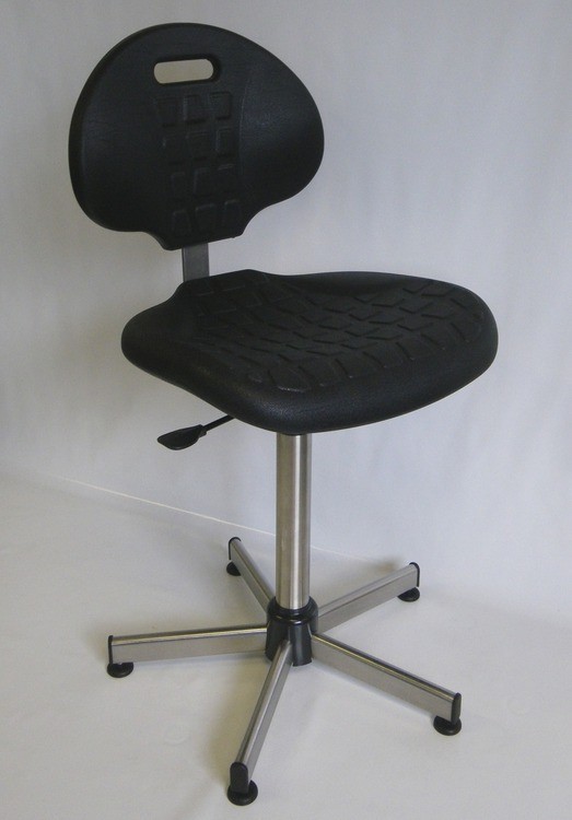 Chaise d'atelier en polyuréthane (PATINS - Acier inox)