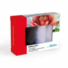 COFFRET 4 BOBINES DE FIL A COUDRE METTLER NOIR ET BLANC